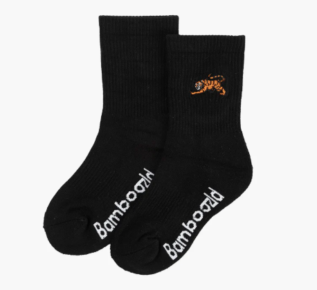 Bamboozld Kids Sock Tiger (Black) Zoo Conservation Size 3-9