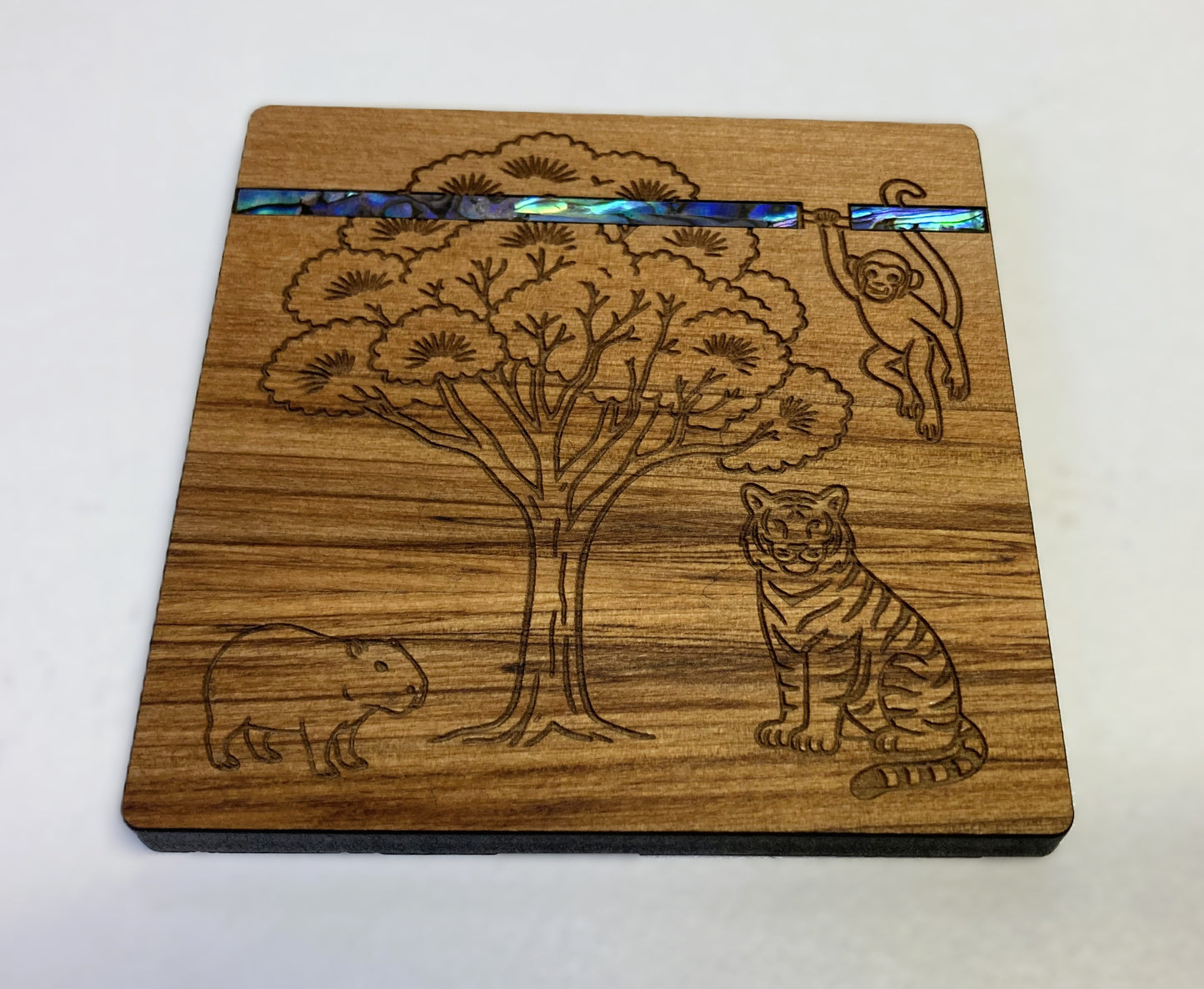 Paua and Rimu Coaster - Zoo (Tiger, Monkey, Capybara)