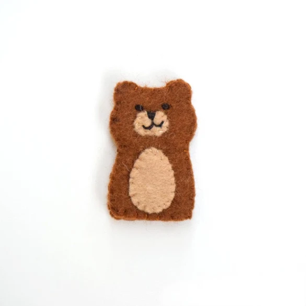 Individual Felt Finger Puppets — Bear