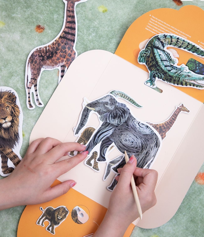 Scratch Safari Animal Stickers