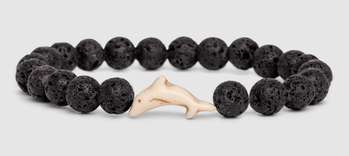 Fahlo Bracelet Dolphin - Lava Stone