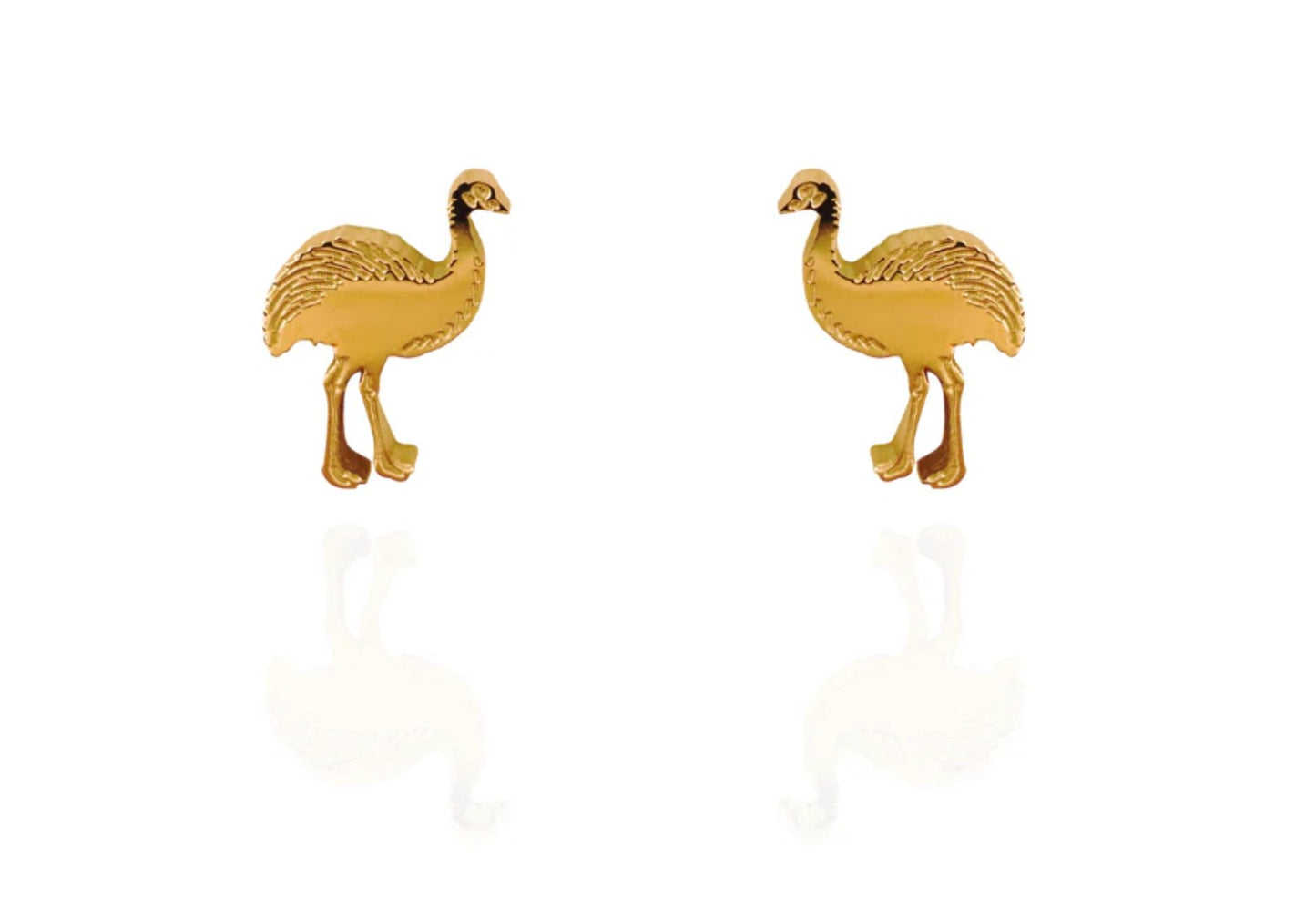 Emu Earring Studs in Gold