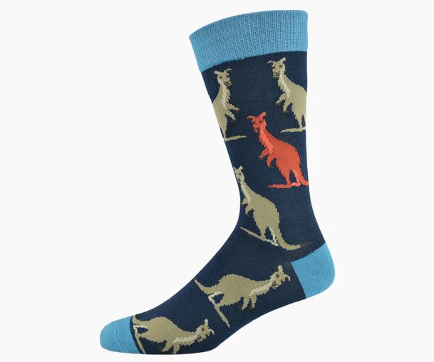 Bamboozld Mens Sock Kangaroo (Navy/Blue) Size 7-11