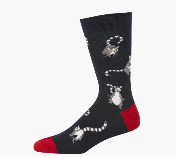 Bamboozld Mens Sock Ring Tailed Lemur (Navy) Size 7-11