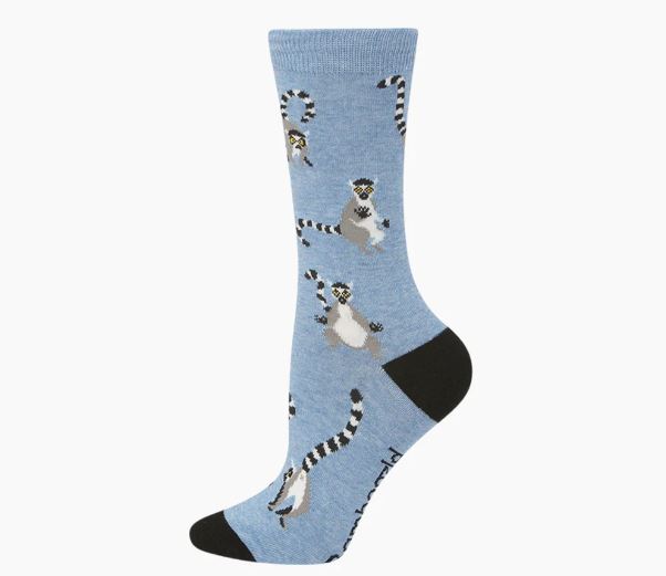 Bamboozld Womens Sock Ring Tailed Lemur (Blue) Size 2-8
