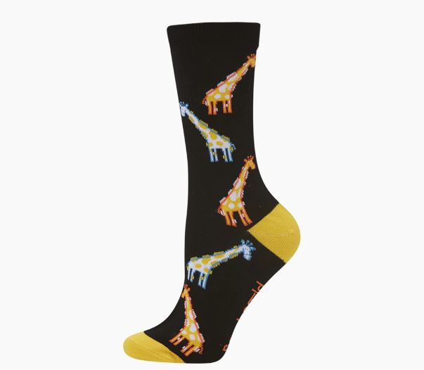 Bamboozld Womens Sock Spotted Giraffe (Black) Size 2-8