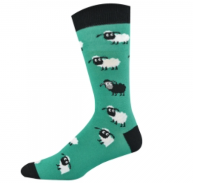 Bamboozld Mens Sock Sheep (Green) Size 7-11