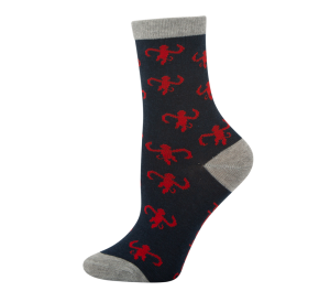 Bamboozld Kids Sock Ditsy Monkey (Scarlett) Size 4-6