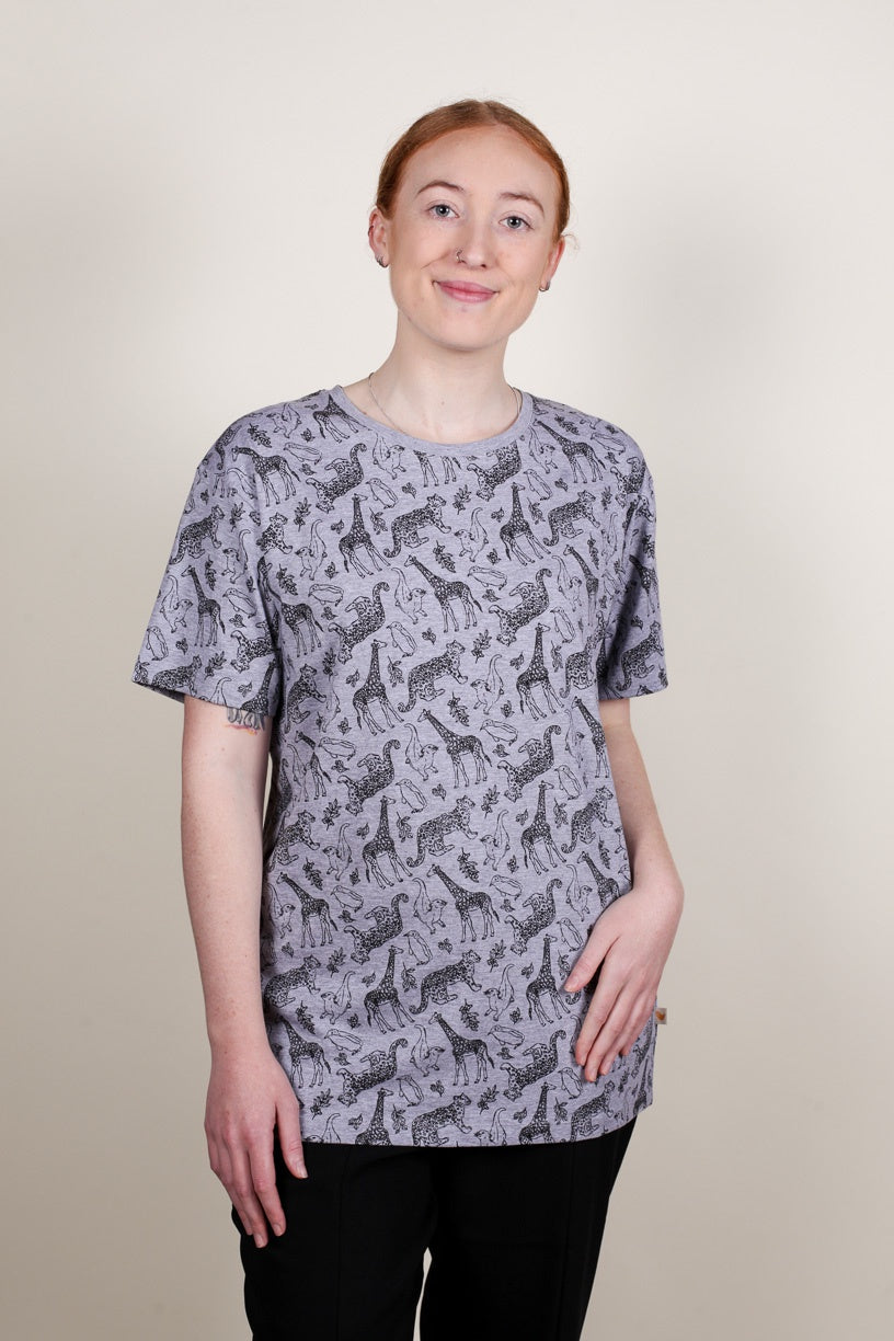 Adult Zoo T-Shirt Grey -Extra Small