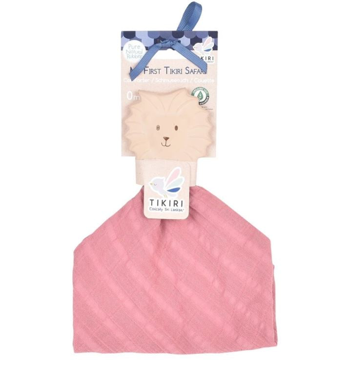 100% Organic Lion Muslin with Rubber Teether