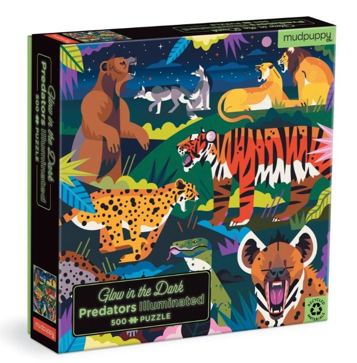 Mudpuppy 500pc Puzzle - Glow in the Dark Predators