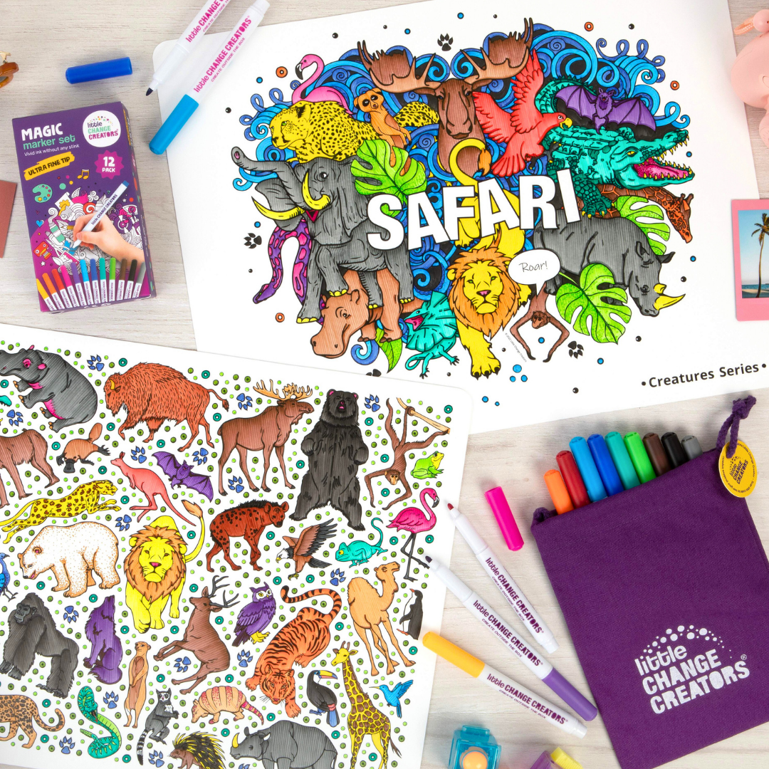 SAFARI Re-FUN-able™ Colouring Set