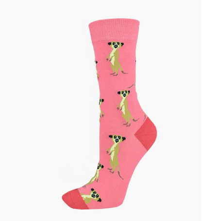 Bamboozld Womens Sock Meerkat (Pink) Size 9-11