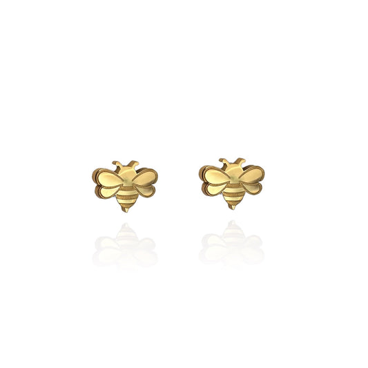 Bee Earring Studs in Gold