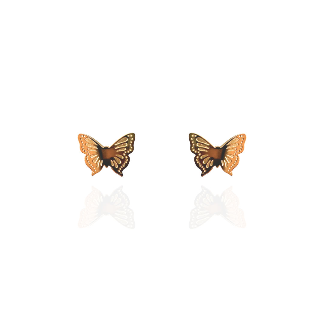 Butterfly Earring Studs in Gold