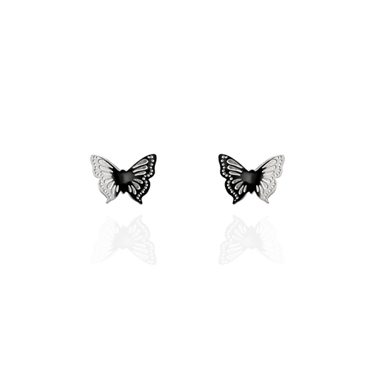 Butterfly Earring Studs in Silver