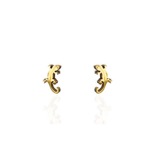 Gecko Earring Studs in Gold