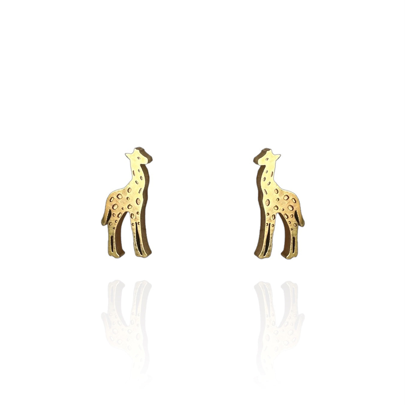 Giraffe Earring Studs in Gold