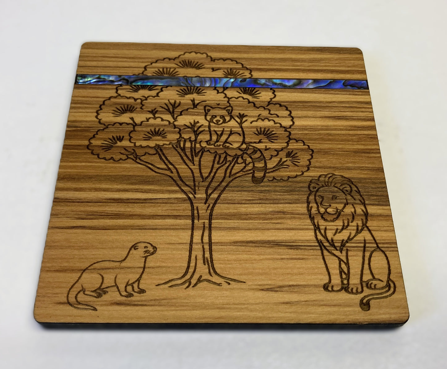 Paua and Rimu Coaster - Zoo (River Otter, Red Panda, Lion)