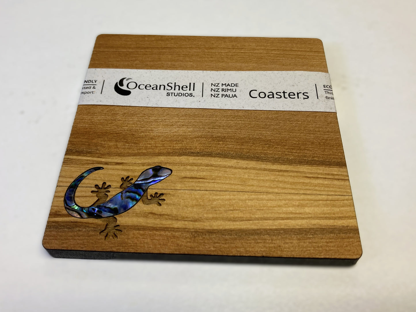 Paua and Rimu Coaster - Green Gecko