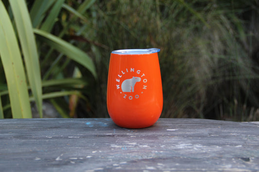 Reusable Coffee Cup - Orange with Capybara Engraving