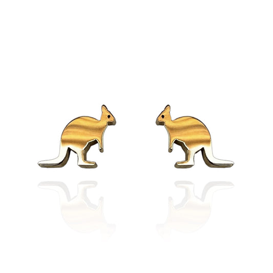 Kangaroo Earring Studs in Gold