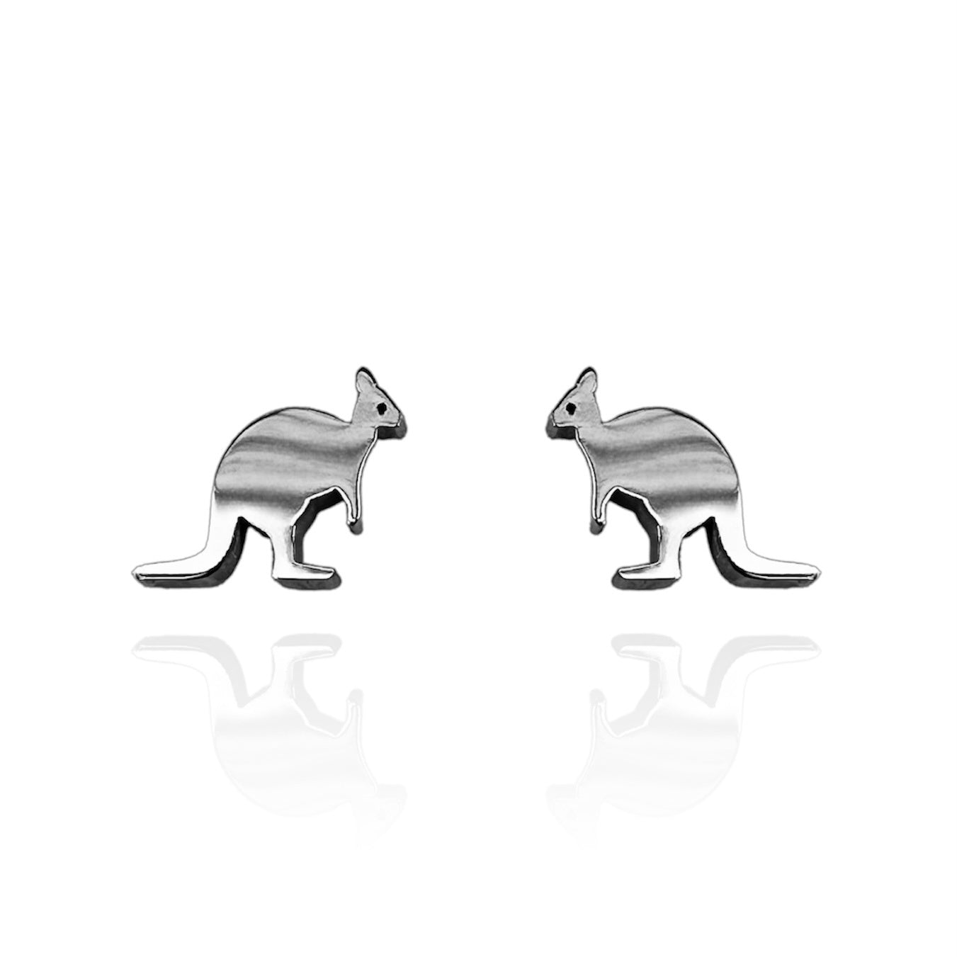 Kangaroo Earring Studs in Silver