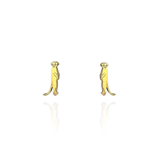 Meerkat Earring Studs in Gold