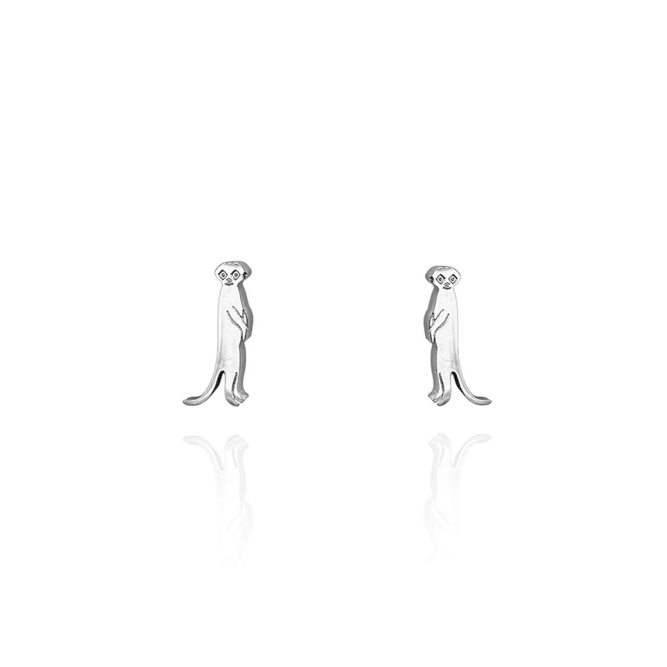 Meerkat Earring Studs in Silver