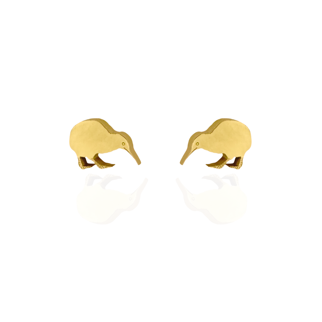 Kiwi Earring Studs in Gold