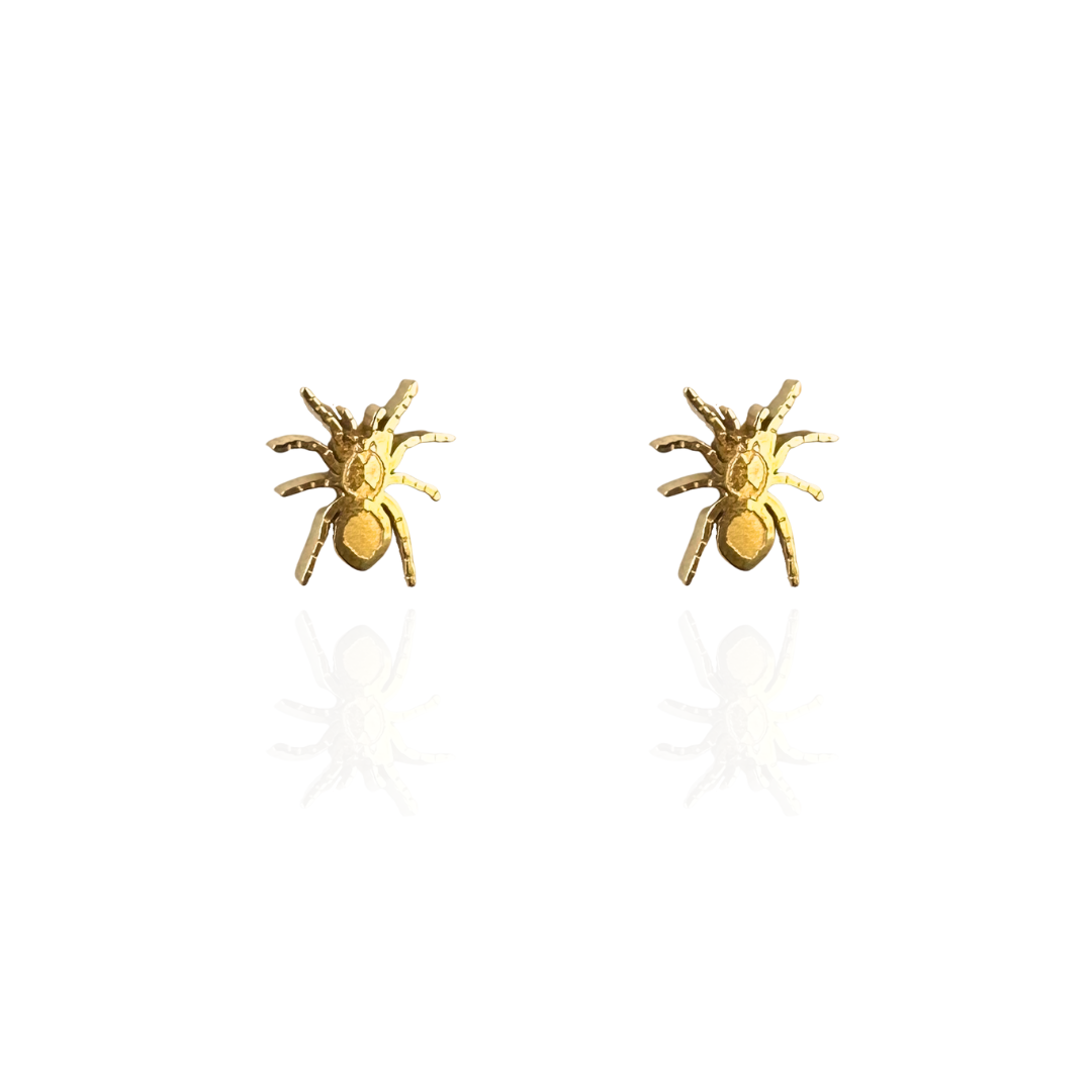 Tarantula Earring Studs in Gold