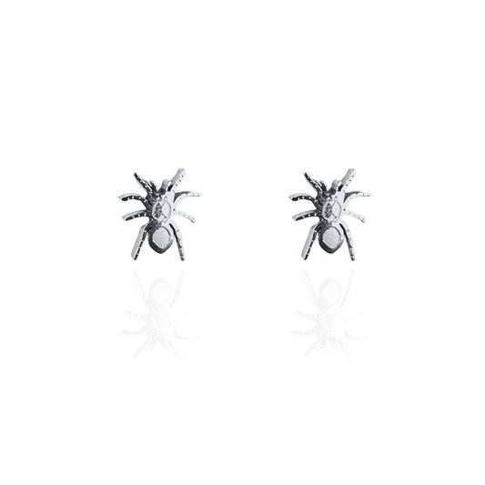 Tarantula Earring Studs in Silver