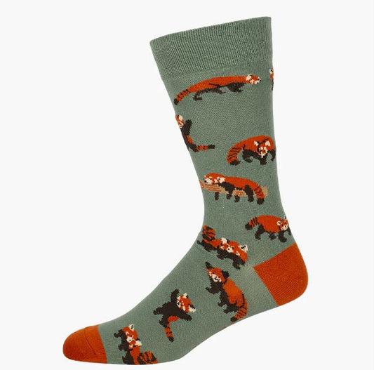 Bamboozld Mens Sock Red Panda (Khaki) Size 7-11