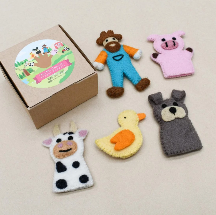 Old MacDonald Farm Animals (A) - Finger Puppet Set