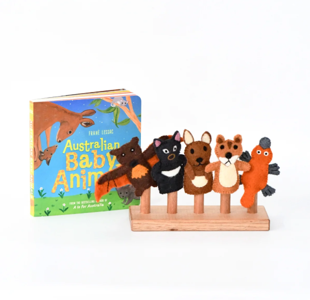 Australian Finger Puppets and Book Set - Book by Frané Lessac