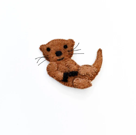 Individual Felt Finger Puppets — Otter