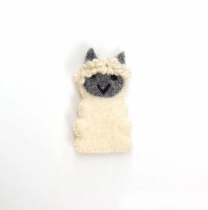 Individual Felt Finger Puppets — Sheep