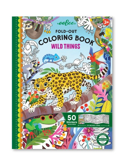 eeBoo Fold-Out Colouring Book - Wild Things