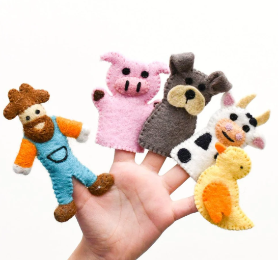 Old MacDonald Farm Animals (A) - Finger Puppet Set