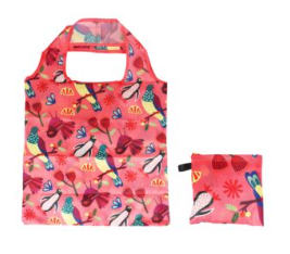 Shopping Bag Foldable NZ Bird Life Peach