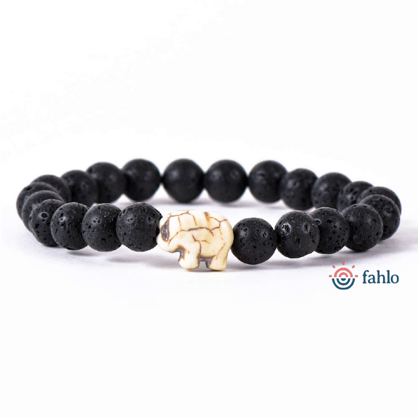 Fahlo Bracelet Elephant - Lava Stone