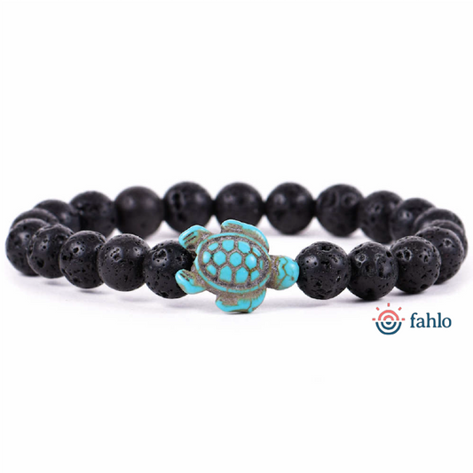 Fahlo Bracelet Sea Turtle - Lava Stone