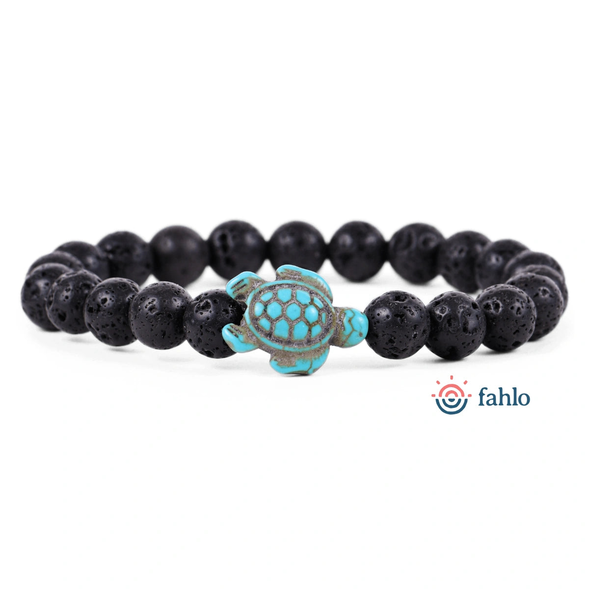 Fahlo Bracelet Sea Turtle - Lava Stone