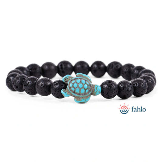 Fahlo Bracelet Sea Turtle - Lava Stone