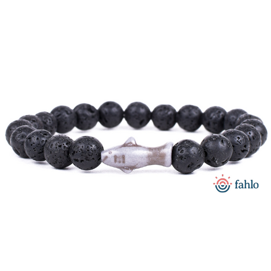 Fahlo Bracelet Shark - Lava Stone