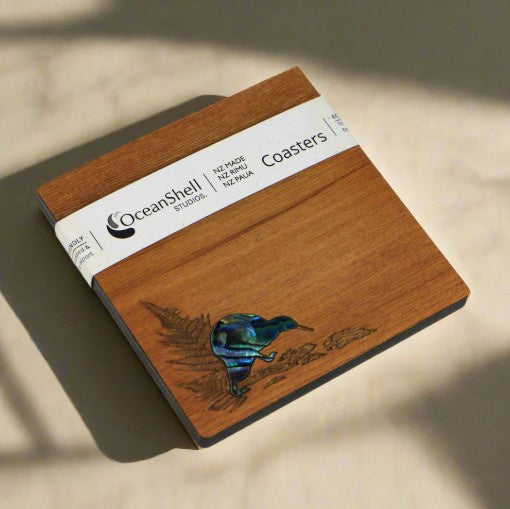 Paua and Rimu Coaster - Kiwi