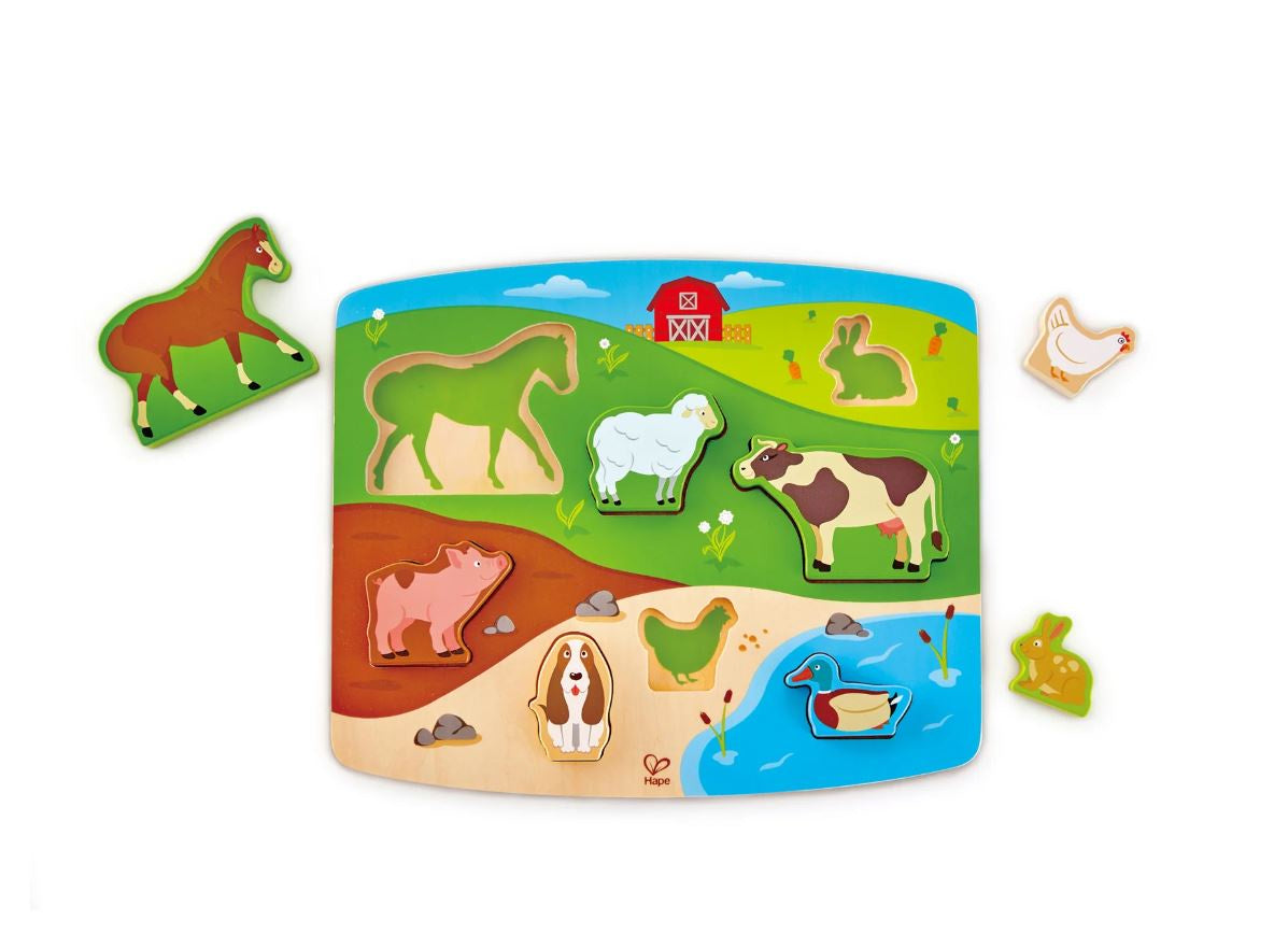 Hape Farm Animal Puzzle and Play – Wellington Zoo Shop