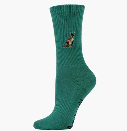 Bamboozld Womens Sock Kangaroo (Green) Zoo Conservation Size 2-8