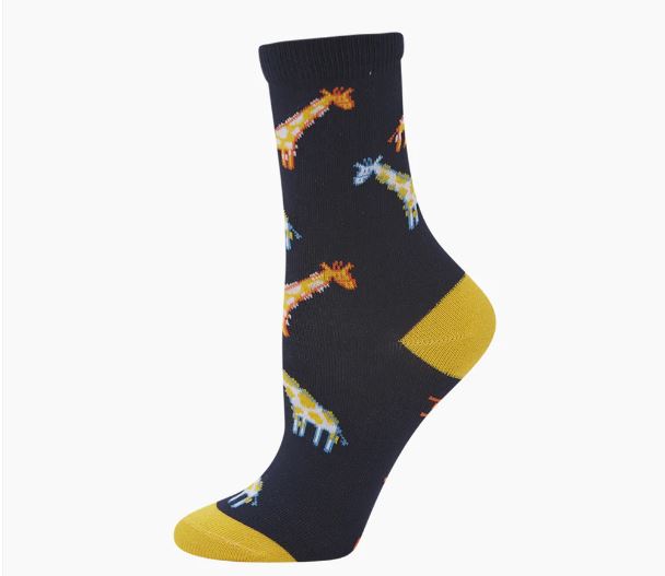 Bamboozld Kids Sock Spotted Giraffe (Black) Size 4-6