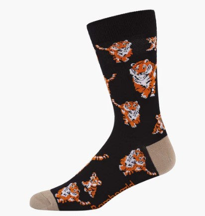 Bamboozld Mens Sock Tiger (Black) Size 7-11